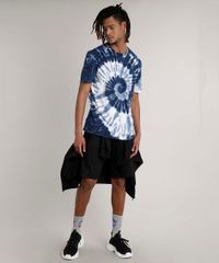 Camiseta-Masculina-Estampada-Tie-Dye-Espiral-Manga-Curta-Gola-Careca-Azul-Escuro-9702768-Azul_Escuro_3
