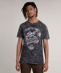 Camiseta-Masculina-Marmorizada-Manga-Curta-Gola-Careca-Preta-9645374-Preto_1