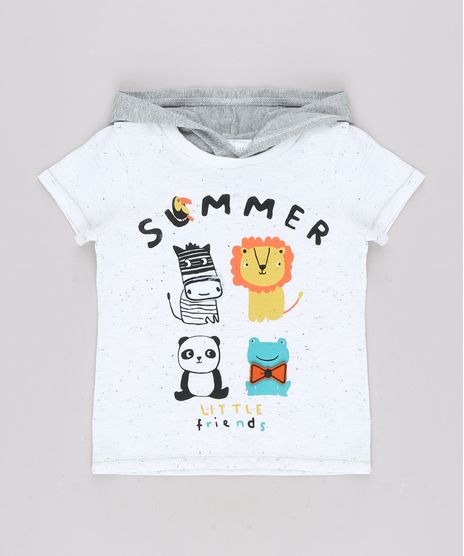 Camiseta-Infantil-com-Estampa-Interativa-de-Bichos-e-Capuz-Manga-Curta--Branco-9660205-Branco_1