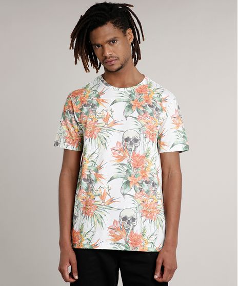 Camiseta-Masculina-Estampado-Floral-Manga-Curta-Gola-Careca-Off-White-9646719-Off_White_1