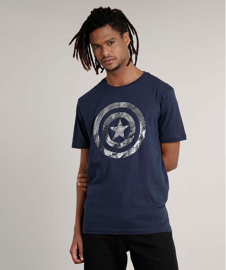 Camiseta-Masculina-Capitao-America-Manga-Curta-Gola-Careca-Azul-Escuro-9728019-Azul_Escuro_1