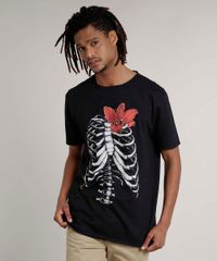 Camiseta-Masculina-Flame-Esqueleto-Manga-Curta-Gola-Careca-Preta-9704561-Preto_1