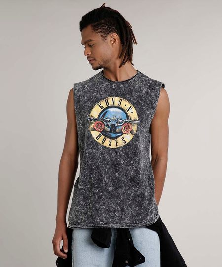 Regata-Masculina-Marmorizada-Guns-n--Roses-Gola-Careca-Preta-9720758-Preto_1