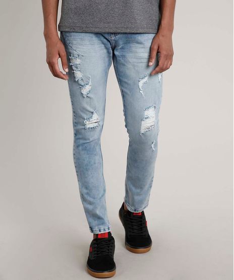 Calca-Jeans-Masculina-Carrot-Destroyed-com-Mosquetao-Azul-Medio-9663927-Azul_Medio_1
