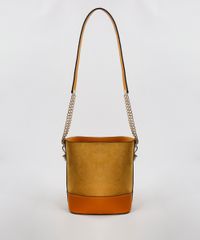 Bolsa-Feminina-Pequena-em-Suede-com-Correntes-Mostarda-9483378-Mostarda_1