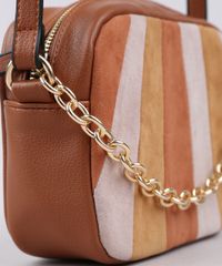 Bolsa-Feminina-Transversal-Pequena-com-Recorte-em-Suede-e-Corrente-Caramelo-9604660-Caramelo_6