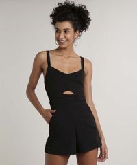 Macaquinho-Feminino-com-Vazado-e-Bolsos-Alca-Media-Preto-9697070-Preto_1