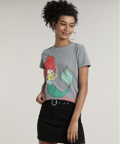Blusa-Feminina-A-Pequena-Sereia-Manga-Curta-Decote-Redondo-Cinza-9684883-Cinza_1