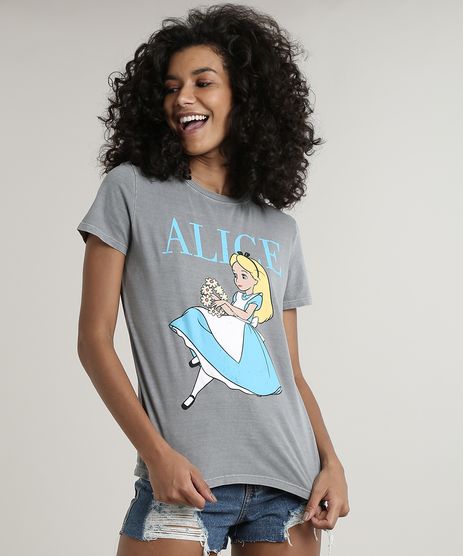 Blusa-Feminina-Alice-no-Pais-das-Maravilhas-Manga-Curta-Decote-Redondo-Cinza-9684886-Cinza_1