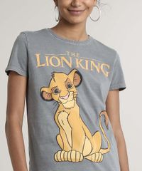 Blusa-Feminina--Simba-O-Rei-Leao-Manga-Curta-Decote-Redondo-Cinza-9684884-Cinza_4