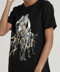 Blusa-Feminina-Os-Vingadores-Manga-Curta-Decote-Redondo-Preta-9700408-Preto_4