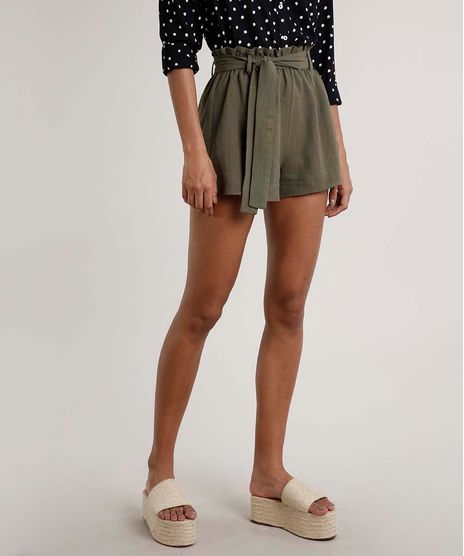Short-Feminino-Clochard-Texturizado--Verde-Militar-9630033-Verde_Militar_1