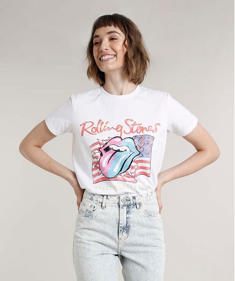 T-Shirt-Feminina-Mindset-The-Rolling-Stones-Manga-Curta-Decote-Redondo-Off-White-9723067-Off_White_1