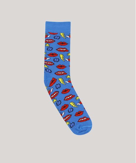 Meia-Masculina-Cano-Alto-Divertida-Estampada-Pop-Art-Azul-9636337-Azul_1