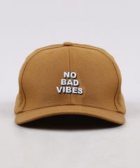 Bone-Masculino-Aba-Curva-com-Bordado--No-Bad-Vibes--Caramelo-9659891-Caramelo_1