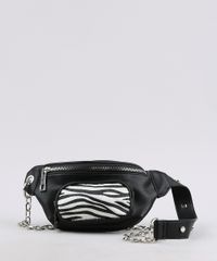 Pochete-Feminina-com-Corrente-e-Bolso-Estampado-Animal-Print-Preta-9614934-Preto_1 Pochete-Feminina-com-Corrente-e-Bolso-Estampado-Animal-Print-Preta-9614934-Preto_1