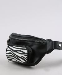 Pochete-Feminina-com-Corrente-e-Bolso-Estampado-Animal-Print-Preta-9614934-Preto_3 Pochete-Feminina-com-Corrente-e-Bolso-Estampado-Animal-Print-Preta-9614934-Preto_3