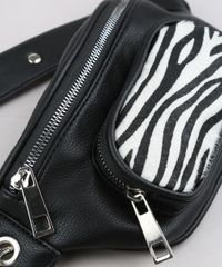 Pochete-Feminina-com-Corrente-e-Bolso-Estampado-Animal-Print-Preta-9614934-Preto_4
