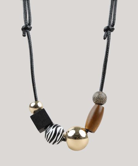 Colar-Feminino-com-Esferas-Animal-Print-Preto-9650210-Preto_1