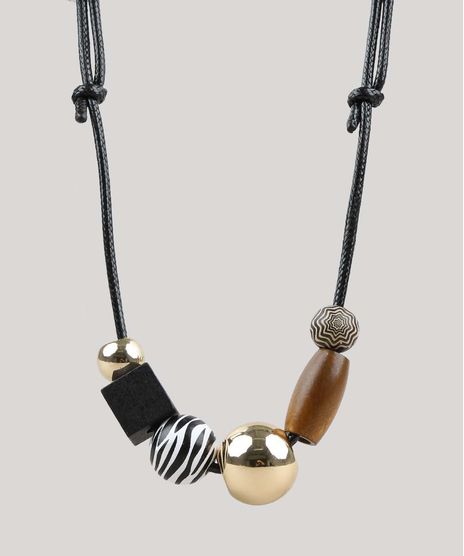 Colar-Feminino-com-Esferas-Animal-Print-Preto-9650210-Preto_1
