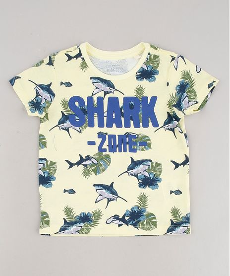 Camiseta-Infantil--Shark-Zone--Estampada-Manga-Curta-Amarelo-Claro-9690703-Amarelo_Claro_1