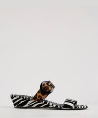 Tamanco-Feminino-Oneself-em-Couro-Animal-Print-Onca-e-Zebra-com-Fivela-Preta-9701563-Preto_1