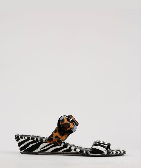 Tamanco-Feminino-Oneself-em-Couro-Animal-Print-Onca-e-Zebra-com-Fivela-Preta-9701563-Preto_1