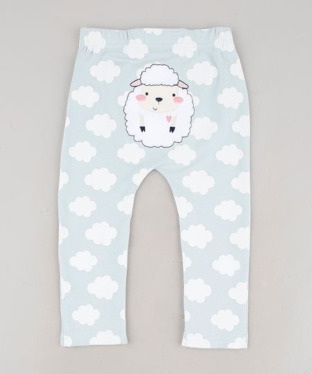 Calca-Infantil-Ovelha-Estampada-de-Nuvens-Azul-Claro-9586907-Azul_Claro_1