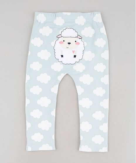 Calca-Infantil-Ovelha-Estampada-de-Nuvens-Azul-Claro-9586907-Azul_Claro_1