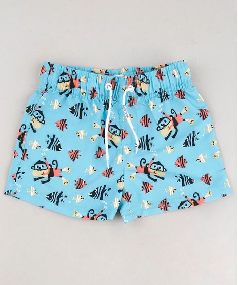 Bermuda-Surf-Infantil-Estampada-de-Peixes-Azul-9560222-Azul_1