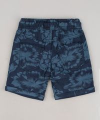 Bermuda-de-Sarja-Infantil-Estampada-Floral-com-Bolsos-Azul-Marinho-9644516-Azul_Marinho_2