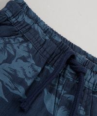 Bermuda-de-Sarja-Infantil-Estampada-Floral-com-Bolsos-Azul-Marinho-9644516-Azul_Marinho_4