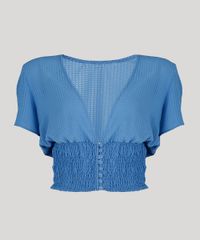 Blusa-Feminina-Mindset-com-Botoes-Manga-Curta-Decote-V-Profundo-Azul-9784536-Azul_5