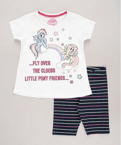 Conjunto-Infantil-My-Little-Pony-de-Blusa-Manga-Curta-Off-White---Bermuda-Listrada-Azul-Marinho-9675148-Azul_Marinho_1