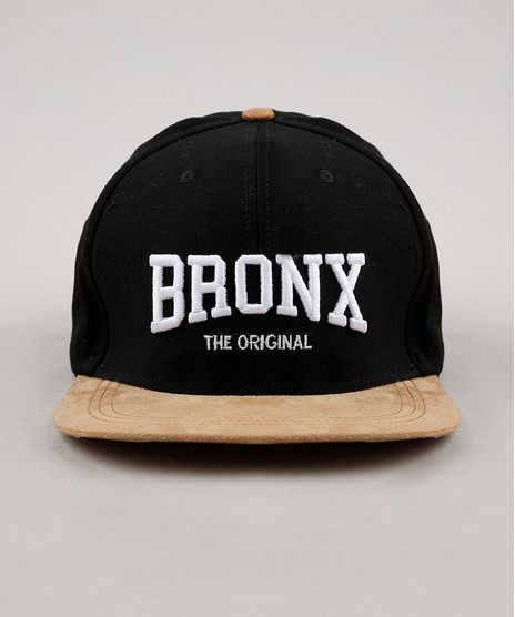 Bone-Masculino--Bronx-The-Original--Aba-Reta-com-Bordado-e-Suede-Preto-9659892-Preto_1