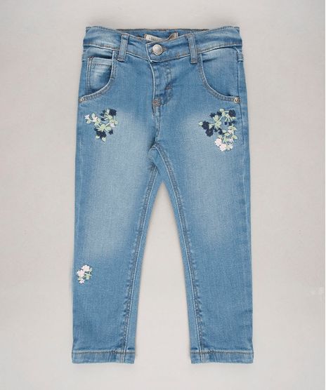 Calca-Jeans-Infantil-Skinny-com-Bolsos-e-Bordados-Azul-Medio-9636300-Azul_Medio_1