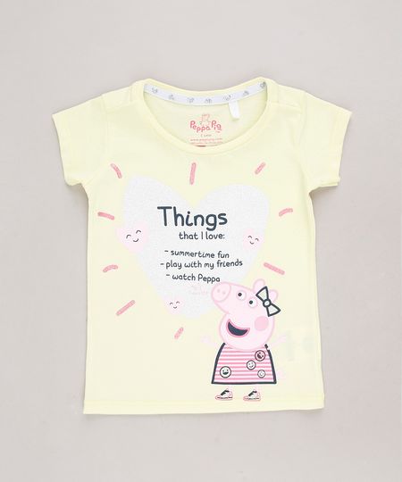Blusa-Infantil-Peppa-Pig-com-Glitter-Manga-Curta-Amarelo-Claro-9688721-Amarelo_Claro_1