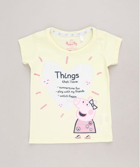 Blusa-Infantil-Peppa-Pig-com-Glitter-Manga-Curta-Amarelo-Claro-9688721-Amarelo_Claro_1