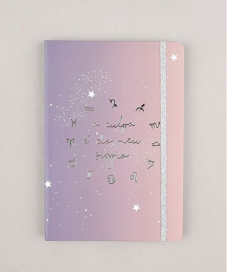 Caderno-Estampado-de--A-Culpa-e-do-Meu-Signo--Sem-Pauta-205cm-x-145cm-Roxo-9661624-Roxo_1