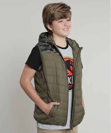 Colete-Infantil-Puffer-com-Capuz-Verde-Militar-9363422-Verde_Militar_1