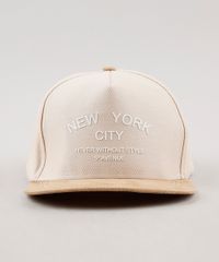 Bone-Masculino-New-York-Aba-Reta-em-Suede-com-Bordado--Bege-Claro-9659896-Bege_Claro_1