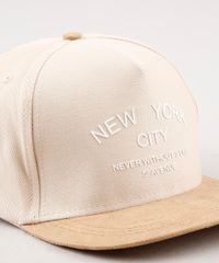Bone-Masculino-New-York-Aba-Reta-em-Suede-com-Bordado--Bege-Claro-9659896-Bege_Claro_2