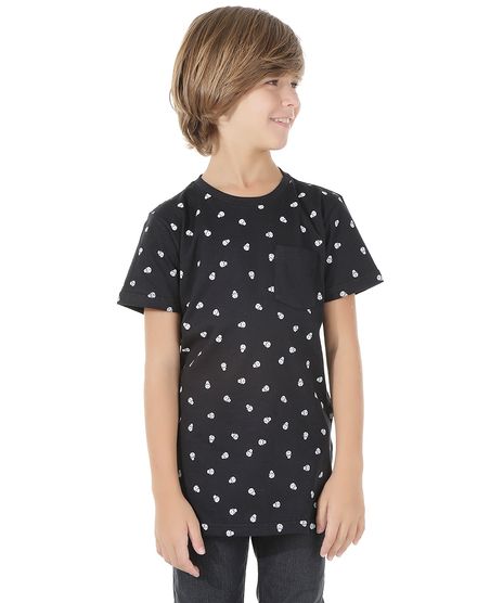 Camiseta-Longa-Estampada-de-Caveira-Preta-8573520-Preto_1