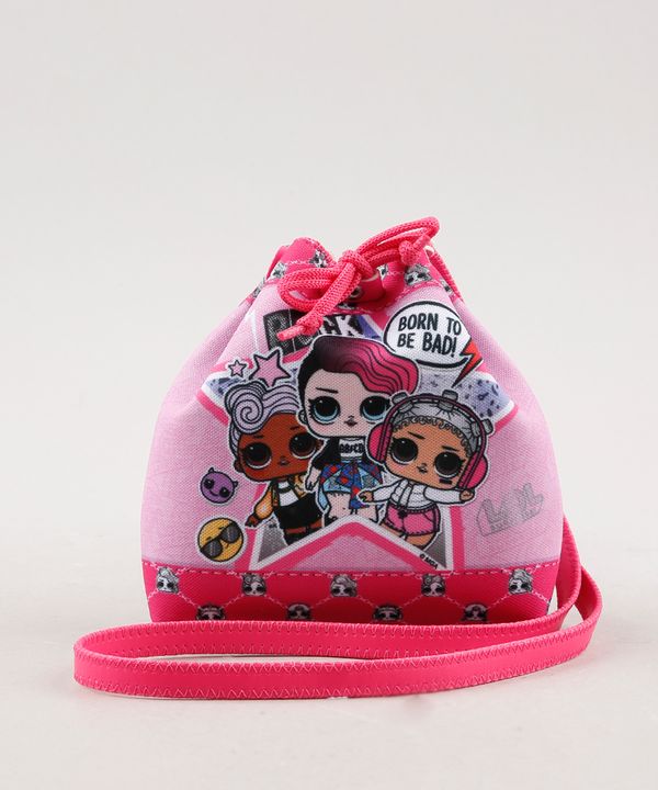 Bolsa Saco Infantil LOL Surprise Estampada Rosa Único