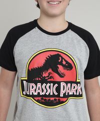 Camiseta-Infantil-Jurassic-Park-Raglan-Manga-Curta-Cinza-Mescla-9660723-Cinza_Mescla_4