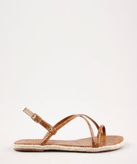 Rasteira-Feminina-Oneself-Animal-Print-Cobra-Texturizada-com-Corda-Caramelo-9682433-Caramelo_1