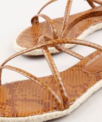 Rasteira-Feminina-Oneself-Animal-Print-Cobra-Texturizada-com-Corda-Caramelo-9682433-Caramelo_2