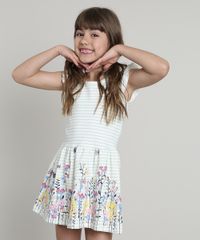 Vestido-Infantil-Listrado-com-Flores-e-Babado-Sem-Manga-Off-White-9612586-Off_White_1