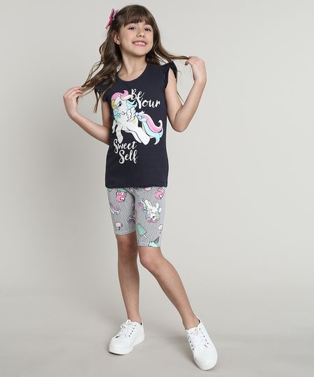 Conjunto-Infantil-My-Little-Pony-de-Regata-com-Babado-Azul-Marinho---Bermuda-Estampada-Listrada-Branca-9675147-Branco_1