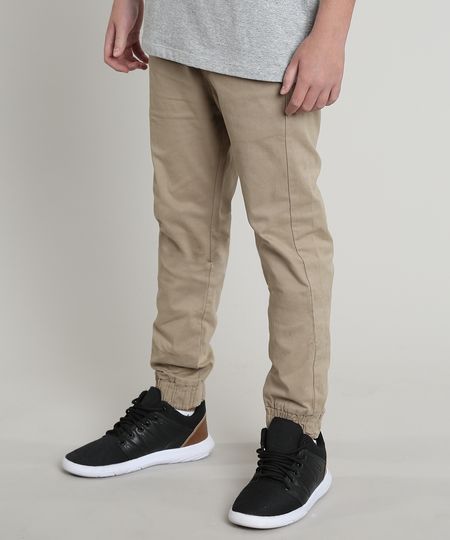 Calca-de-Sarja-Infantil-Jogger-com-Bolsos-Kaki-9658710-Kaki_1 Calca-de-Sarja-Infantil-Jogger-com-Bolsos-Kaki-9658710-Kaki_1
